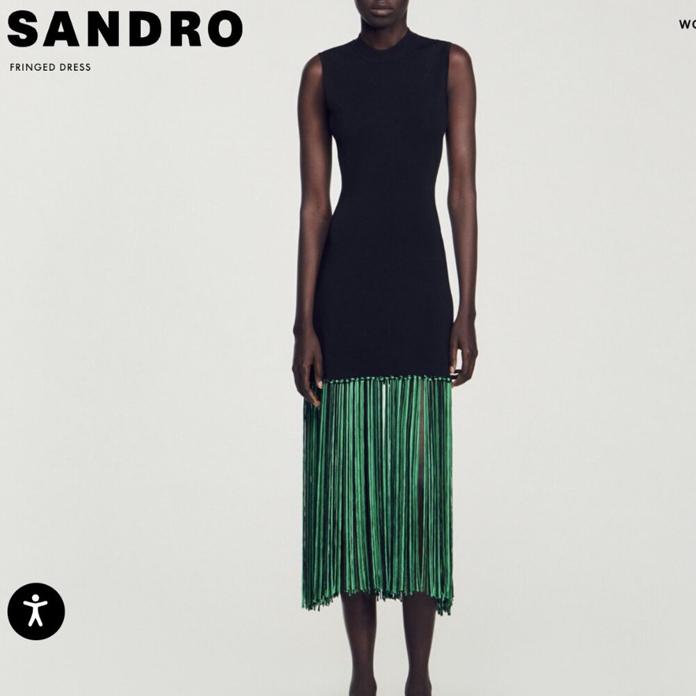 Sandro Fringe Dress sz 34 (XS/2)